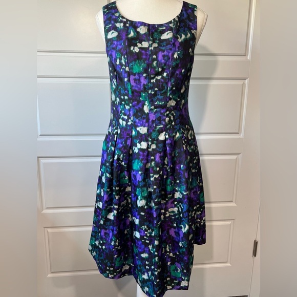 Jessica Howard Sleeveless Fit & Flare Dress Abstract Print Party Cocktail Size 4 - Picture 1 of 7